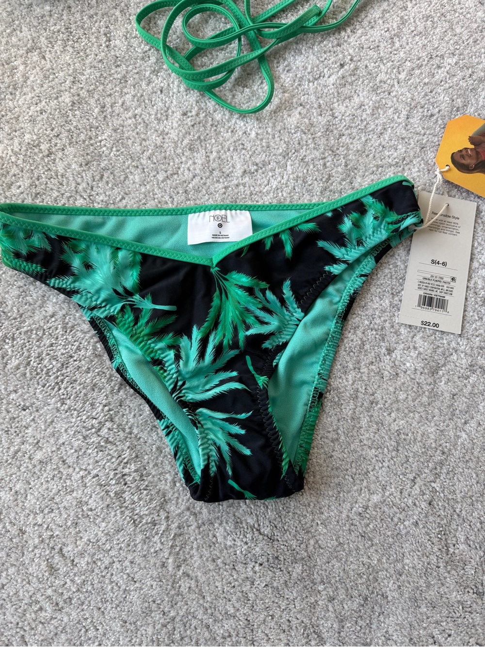 Fe Noel x Target Green and Black Palm-Print Bikini Bottom